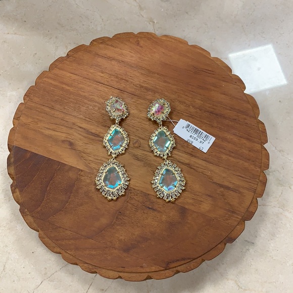 HOST PIC KENDRA SCOTT COLOR CHANGING ARIA 14K DROP DICHROIC GLASS EARRINGS - Picture 8 of 14